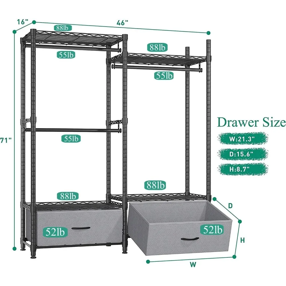 Bedroom Clothes Cabinet Portable Wardrobe for Clothes Closet for Room Assembly Multifunctional Furniture Home 4