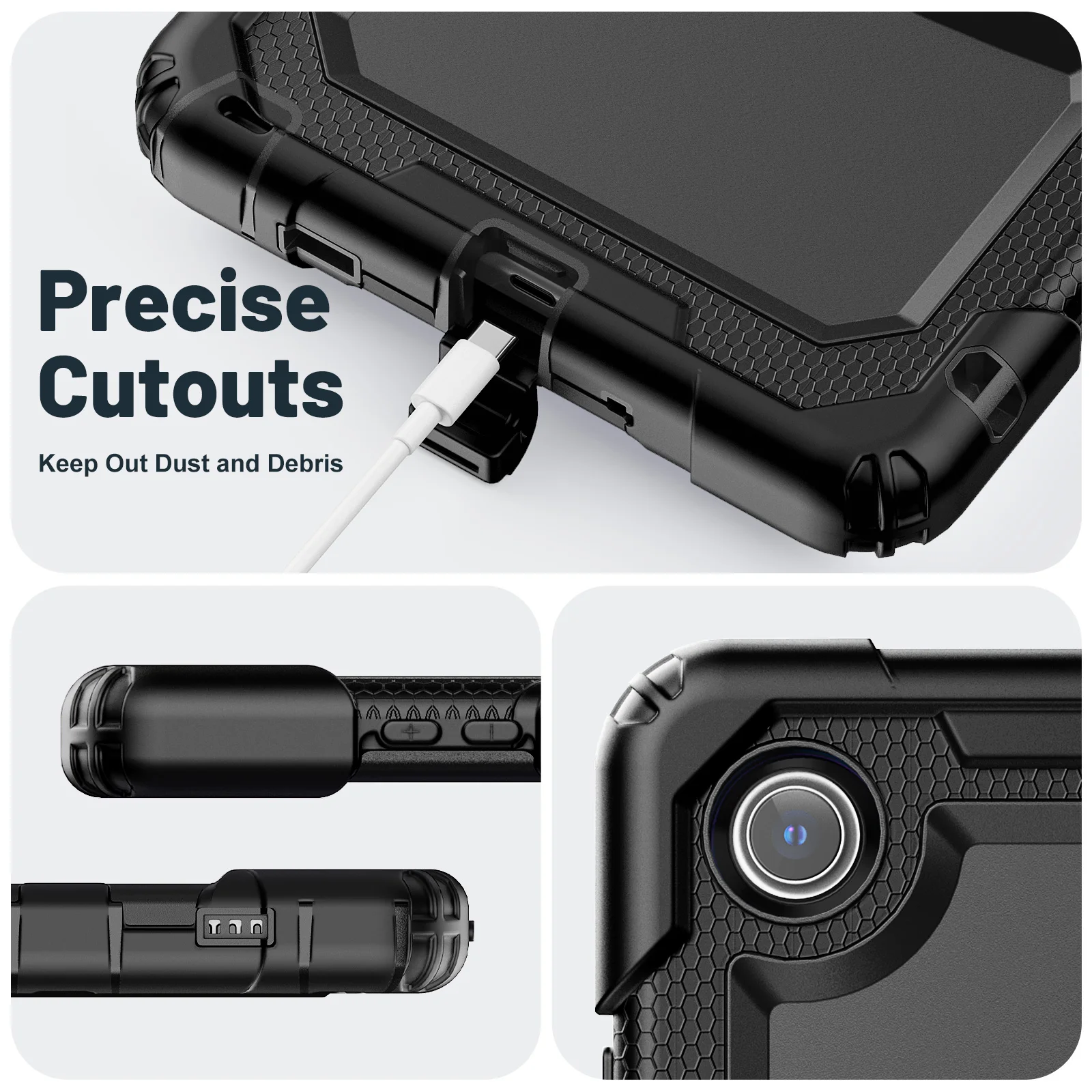 Kids Armor Case for 8.7 Inch Tablet with 360° Rotating Hand Strap and Stand - Shockproof Rugged Cover
