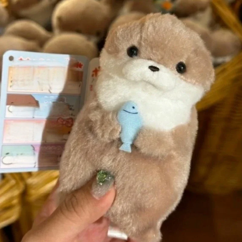 귀여운 수달 인형, 작은 수달 동물 봉제 장난감, 귀여운 인터넷 레드 윈드 미니 인형, 테이블 장식, 크리스마스 선물, 11cm, 신제품