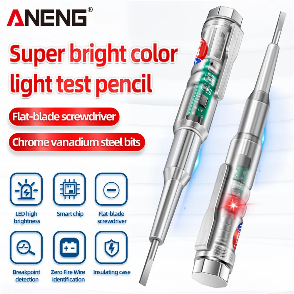 ANENG B14 범용 24-250V 테스터 전기 유도 전기기술자용 드라이버 프로브 표시등 및 소리 알람 테스터 펜
