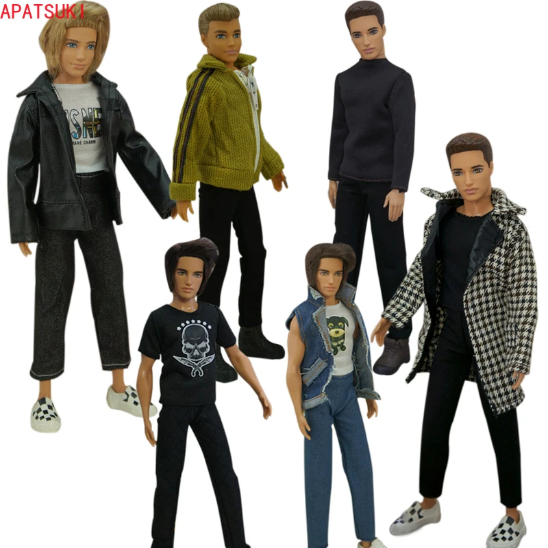 Fashion Doll Clothes For Ken Boy Doll Coat Shirt Trousers Pants For Barbie Boyfriend Ken Prince 1/6 Dolls Accessories Kids Toys