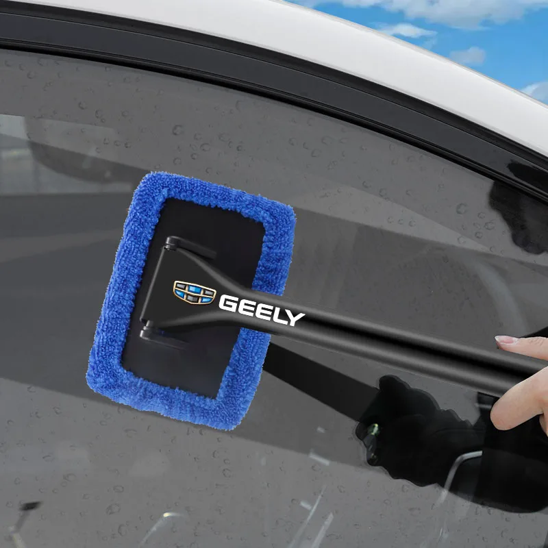 Microfiber Car Window Cleaner Long Handle Washable Brush