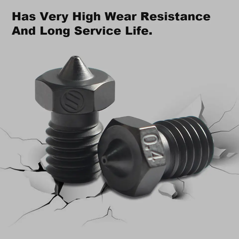 FYSETC E3D V6 Hardened Steel Tungsten Carbide Coated Nozzles High Temperature Resistance and High Quality 3d Printer Parts image 2