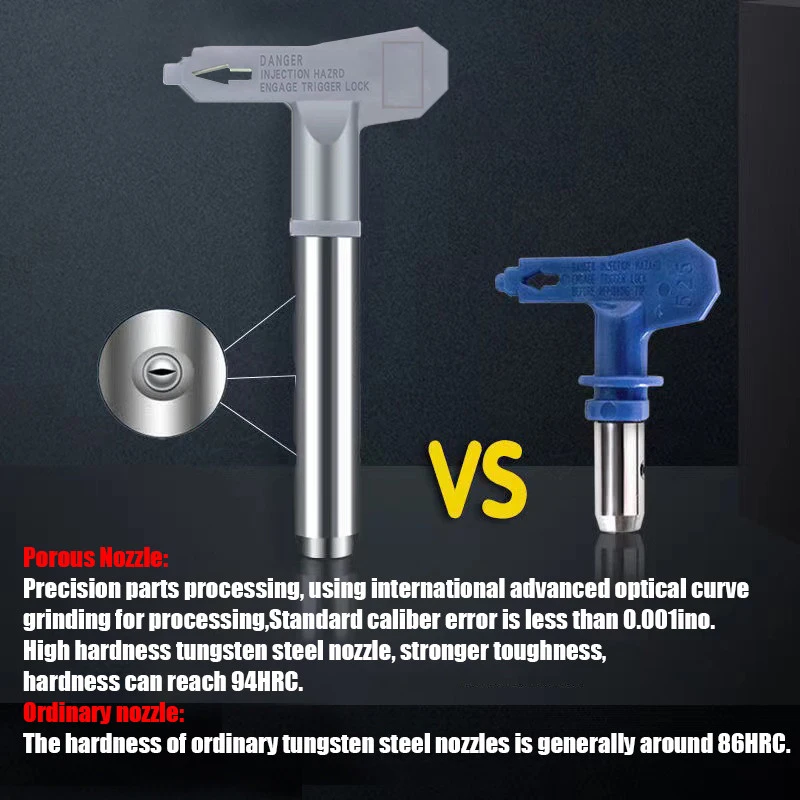 에어리스 팁 미세 마감 저압 팁 노즐 페인트 분무기 도구 345 445 545 517 519 671 팁 가드가 있는 에어리스 페인트 분무기