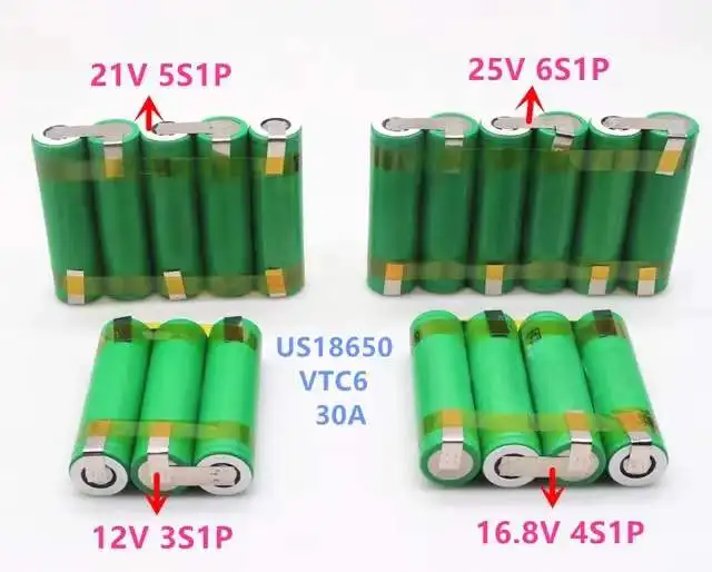 

Аккумуляторы 18650 VTC6 3000 мА/ч 30 А для сварки 3S 4S 6S 1P 2P 12,6 в