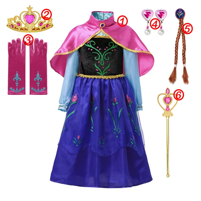 thumbnail image 1 of Vestido de princesa de Frozen de Disney para niñas, traje de baile de malla con lentejuelas blancas, ropa de carnaval, Cosplay para niños, Reina de la nieve, Elsa y Anna, 1 of 5