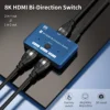 HDMI 2.1 Switch 8K Bi-Directional Splitter 1in 2out 2in 1out High Speed 48Gbps eARC Converter Compatible with Xbox X PS5 Blue 1