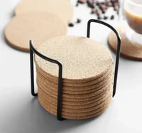 Tea Coffee Mug Mat Natural Round Wooden Coaster Slip Slice Cup Mat Drinks Holder for DIY Tableware Placemat Decoration 10Pcs 2