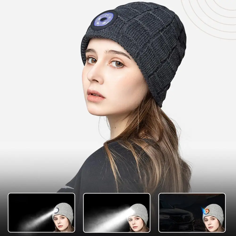 Women Hat Winter Warm Headlamp Cap 