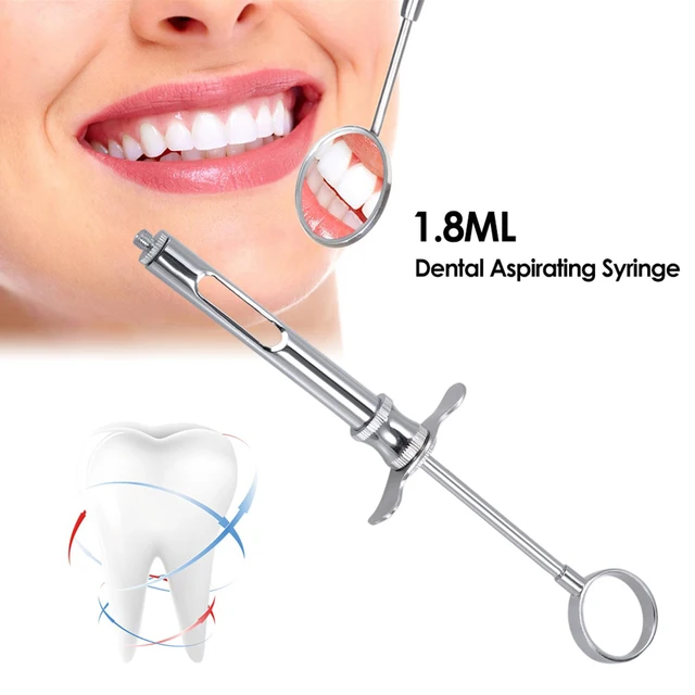 Dental Self-Aspirating Syringe, 1.8ml - Stainless Steel, 3-Year Warranty, New