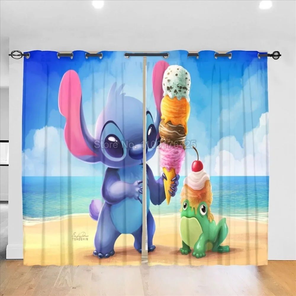 

Disney Stitch Blackout Curtains for Living Room Customized Window Curtains for Bedroom Kitchen Bathroom Home Decor