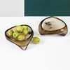 Glass Tray Geometric Triangle Transparent Glass Fruit Tray Desktop Storage Dish Jewelry Organizer Home Decoration Accessories 4