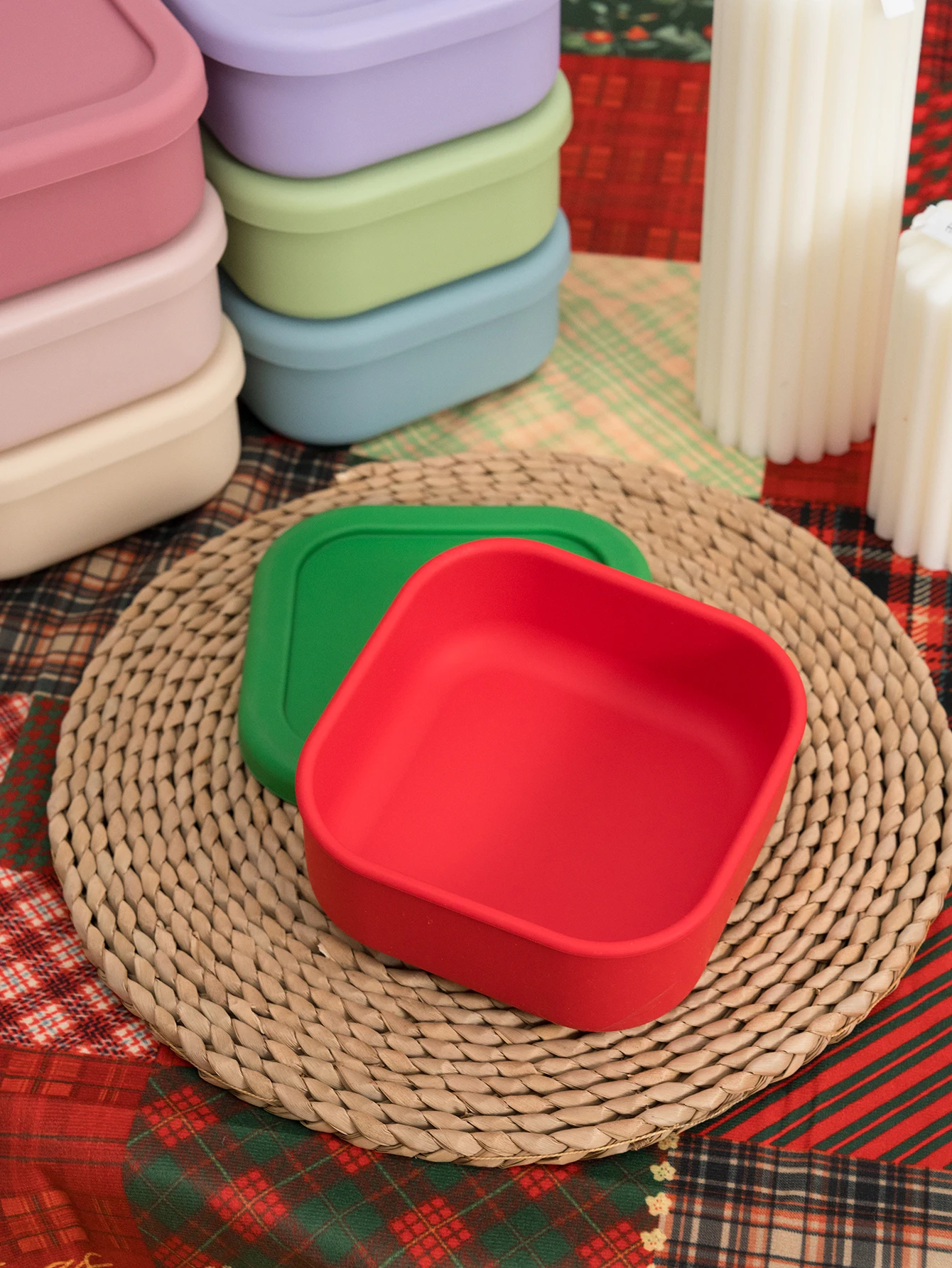 Color Kids 1PC Baby Feeding Bowl Lunch Box Bento Leakproof Microwave Safe Food Container Kids School Dinnerware Christmas Gift