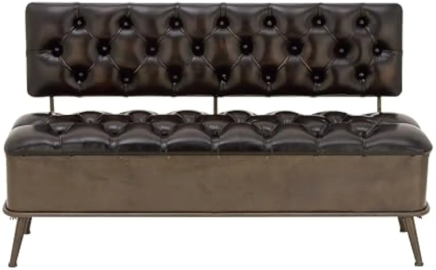

Скамейка для хранения Deco 79 из промышленного металла, 54x19x31 дюймов, Черная