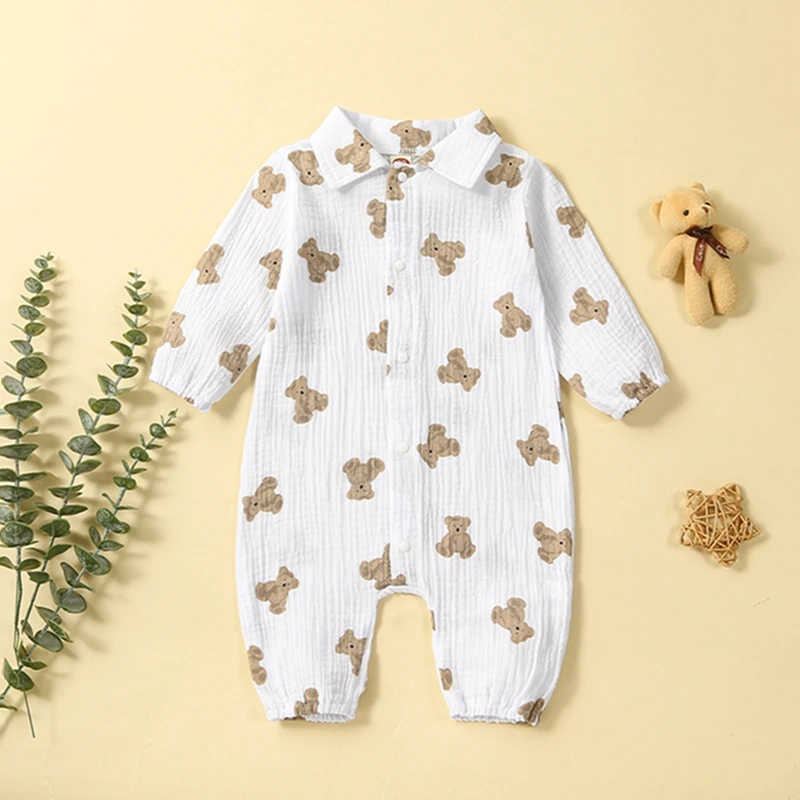 

Jkerther Infant Baby Boys Girls Halloween Jumpsuit Pumpkin Ghost Bear Sun Print Long Sleeve Romper Playsuit