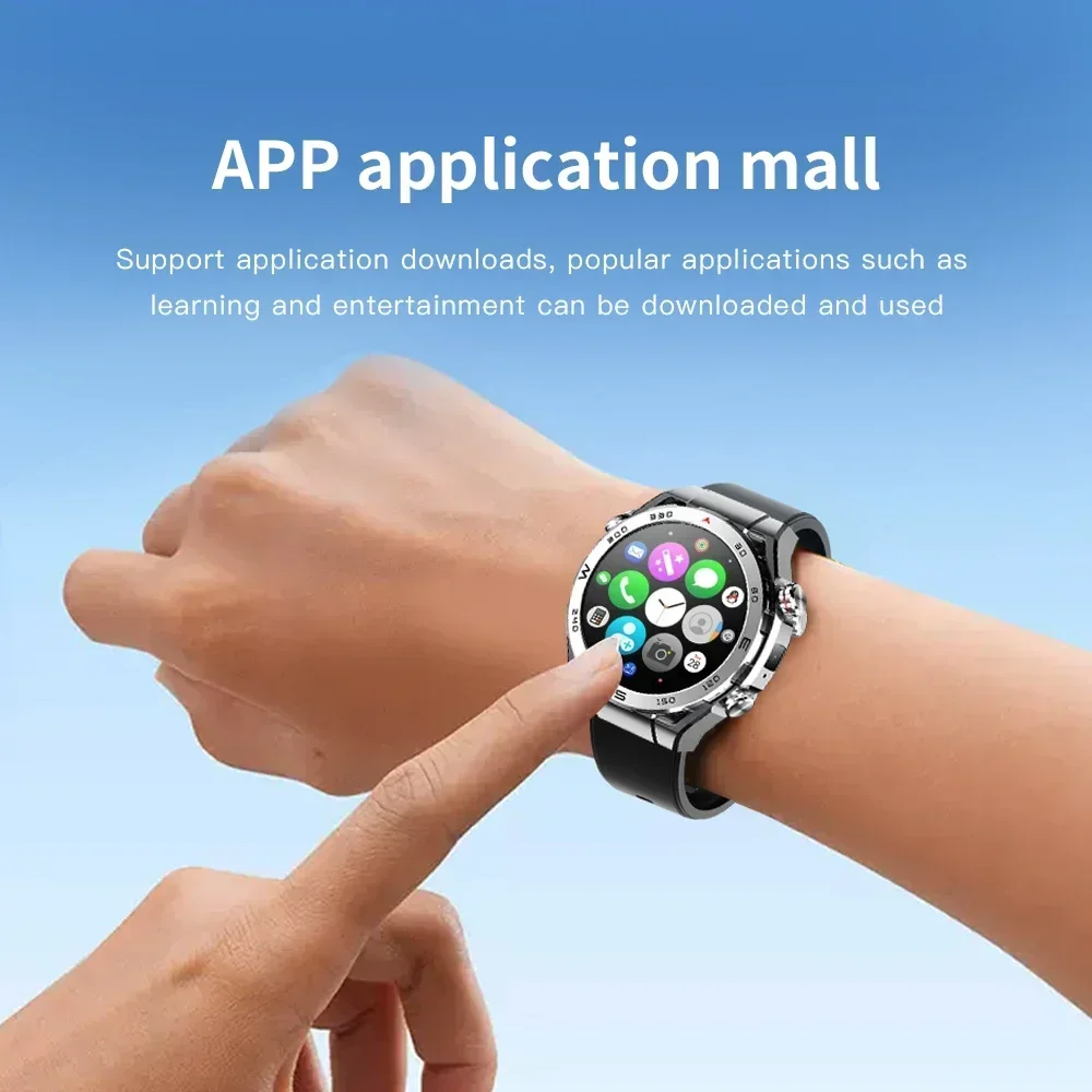 Advanced 4G Android Smartwatch with AMOLED Display, Camera, GPS, WiFi, and Sports Mode