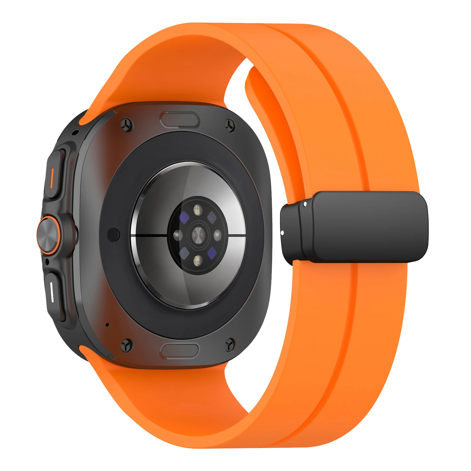 Enhanced Silicone Magnetic Buckle Band for Smartwatches - No Gaps Design