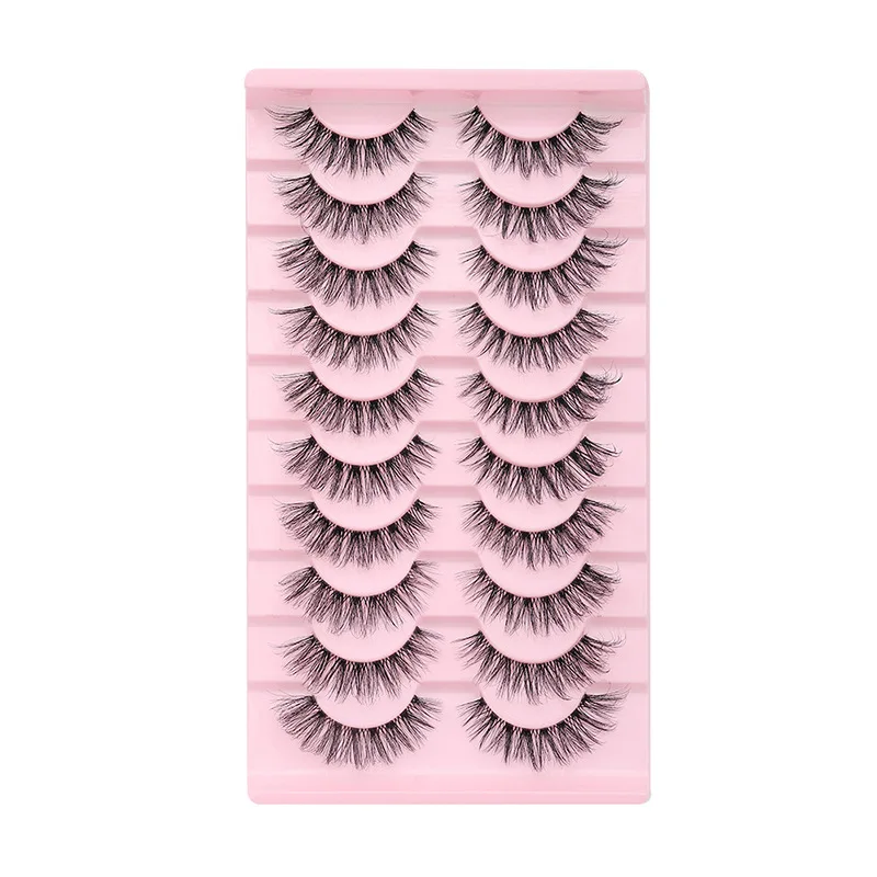 Unsichtbare Bandwimpern, 10 Paar 3D-Wimpern aus künstlichem Nerz, natürliche, kurze, transparente Terrier-Wimpern, transparentes Band, weiche Wimpernverlängerung – Detail 8