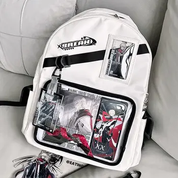 Zaino alla Moda per Ragazze con Scomparto Trasparente, Borsa Ita per Studentesse delle Scuole Superiori, Zaino a Spalla di Grande Capacità