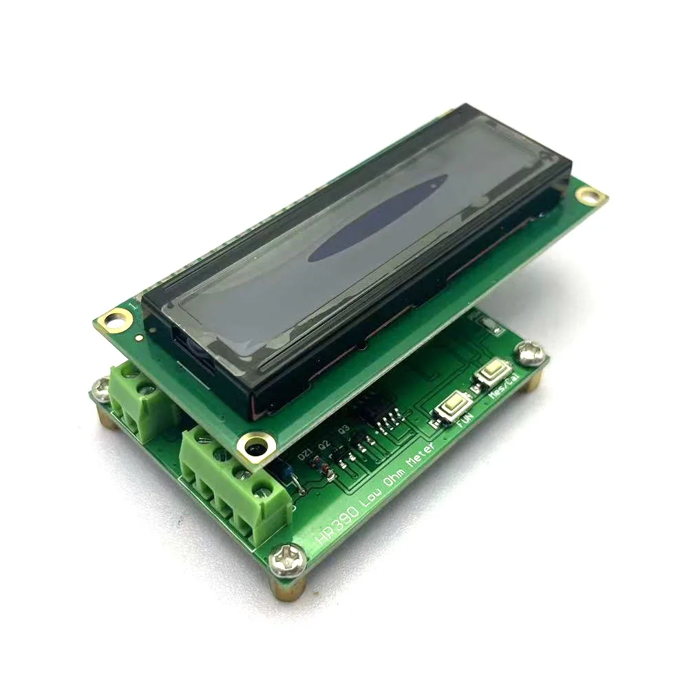 HR390 High Precision Milliohm Meter 0.001 to 120 Ohm Low Resistance Tester Capacitance Meter 10pf to 20000uf Testing Module