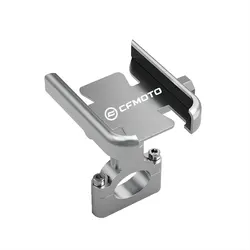 Premium Aluminum Motorcycle Phone Holder Stand - Universal Fit (Handlebar Silver)