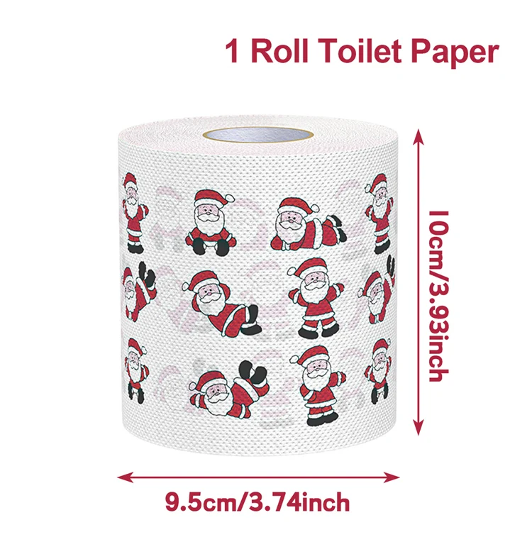 Festive Christmas and New Year Toilet Paper Roll - Holiday Home Decoration Tissue Napkin