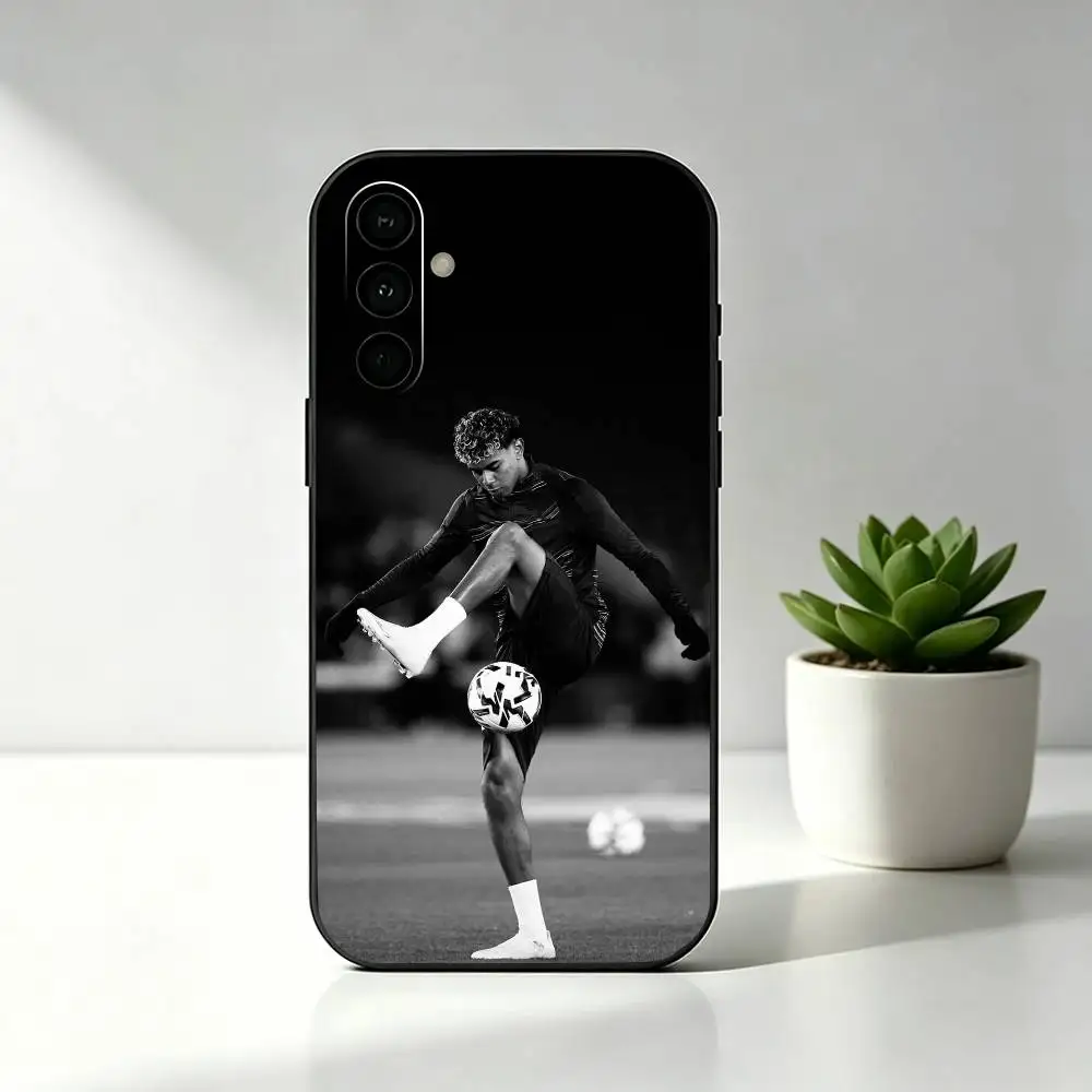Football Lamine Yamal Black Silicone Soft Phone Case