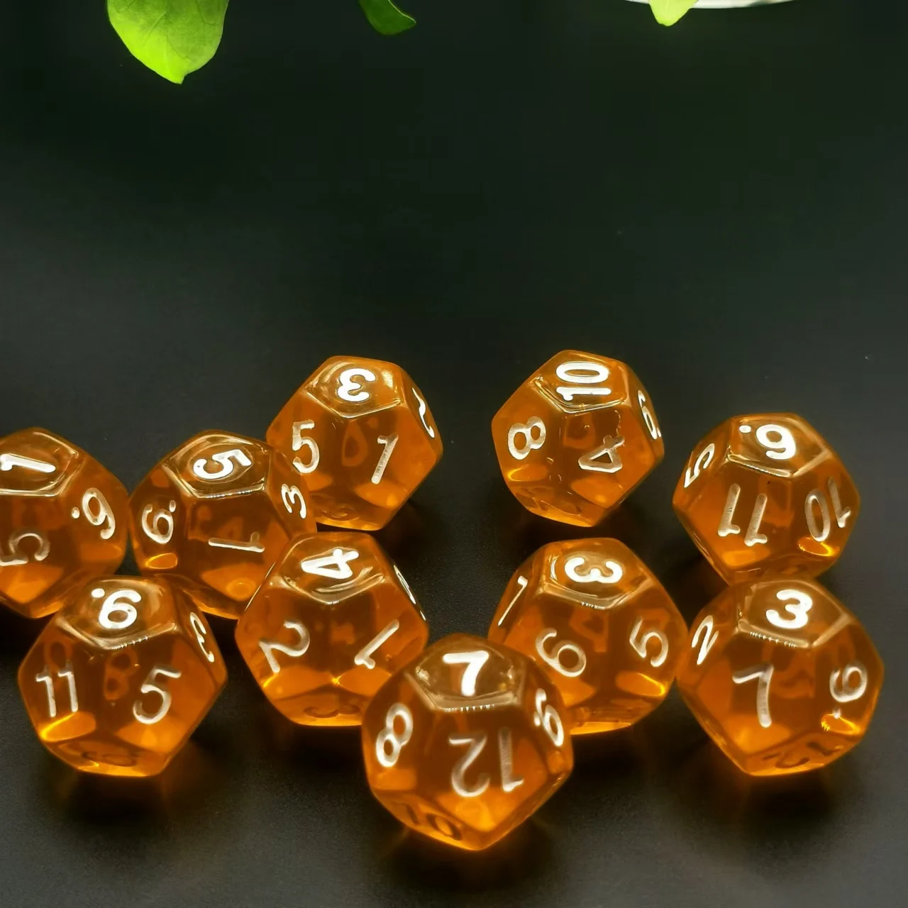 D12 12 Faces DND Dice Transparent Acrylic 12 Side Dice Set Polyhedral TRPG Mtg Rpg for DND or COC Game 10PCs per Set acrylic dice dice set