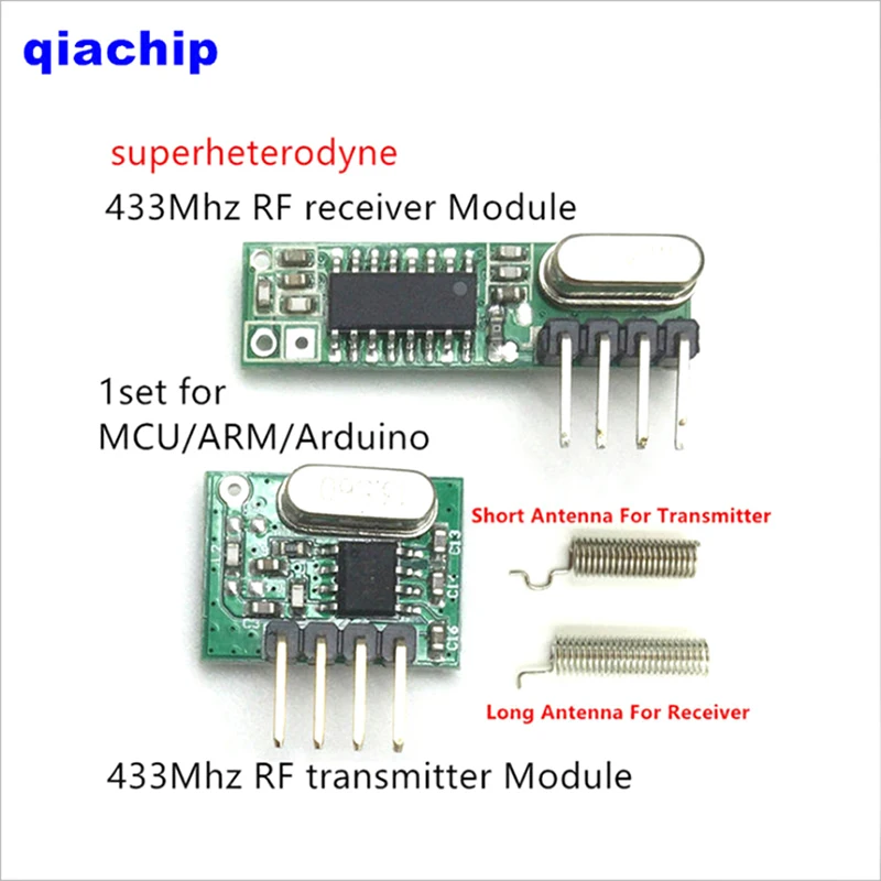 1Pc RF Receiver 433 Mhz Superheterodyne And Transmitter Module For Arduino Uno Wireless Module Diy Kit 433Mhz Remote Control
