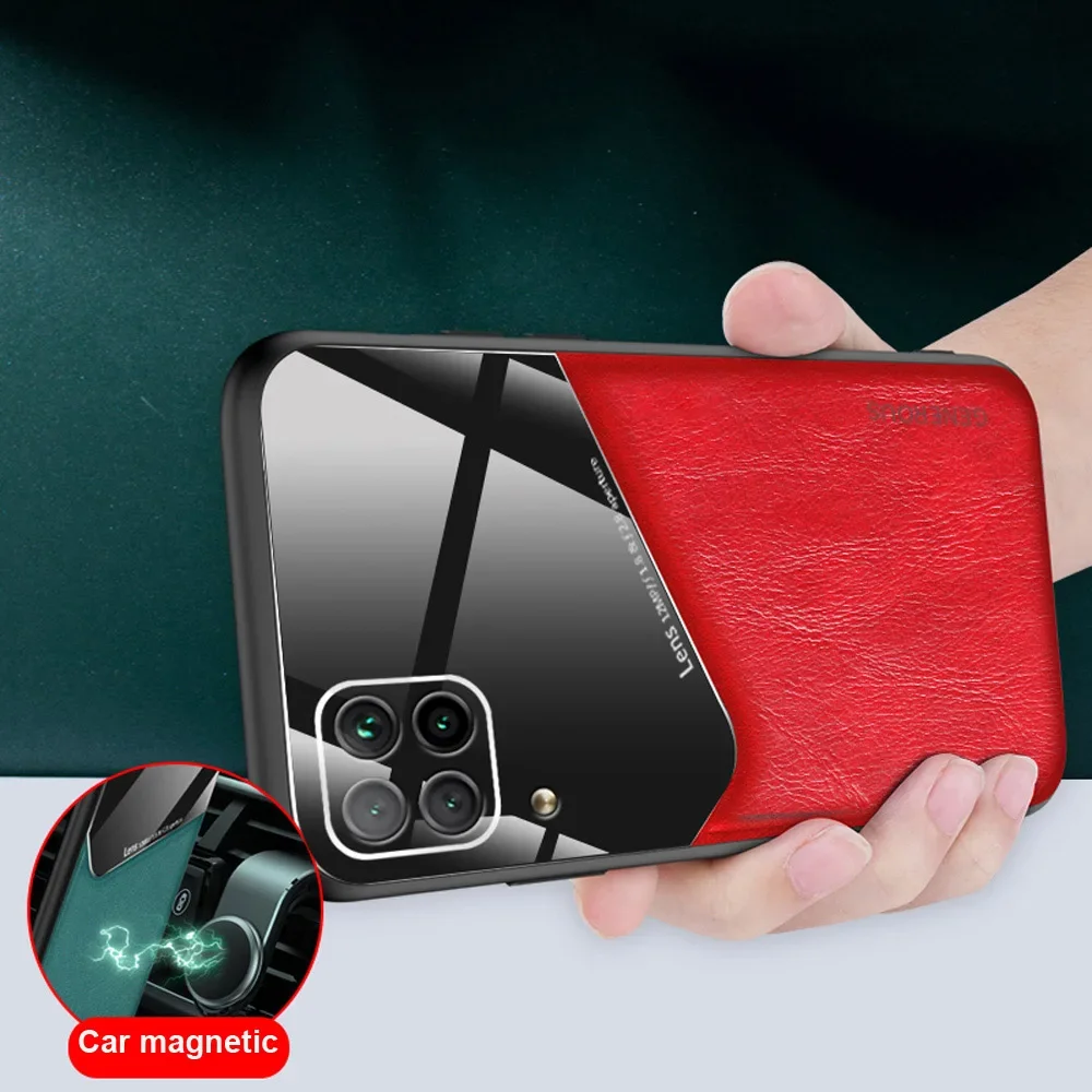 Shockproof Magnetic Leather Car Holder Case with TPU Bumper