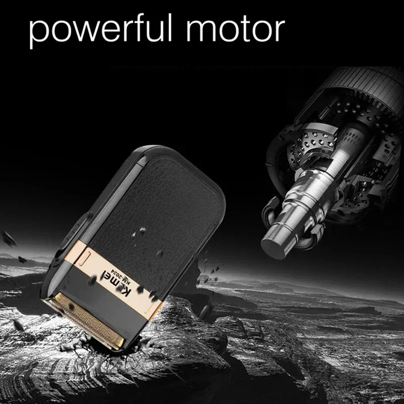 Original Kemei Rechargeable Shaver For Men Waterproof Electric Shaver Beard  Machine Bald Head Electric Razor 4