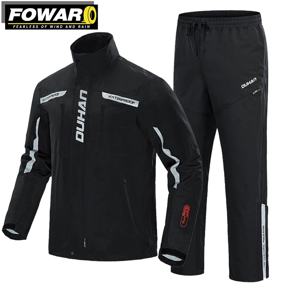 And Motorbiker Suit Rainy Days Breathable Motorcycle Raincoat Top And Bottom Set Men Reflective Motocross Waterproof Clothing