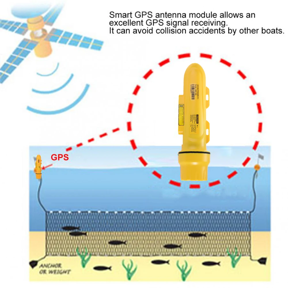 HAB-120S Marine Boat AIS Fishing Net Tracking Buoy Locator Fishing Beacon EU Plug GPS Accessory IPX7 Waterproof with SOS Button
