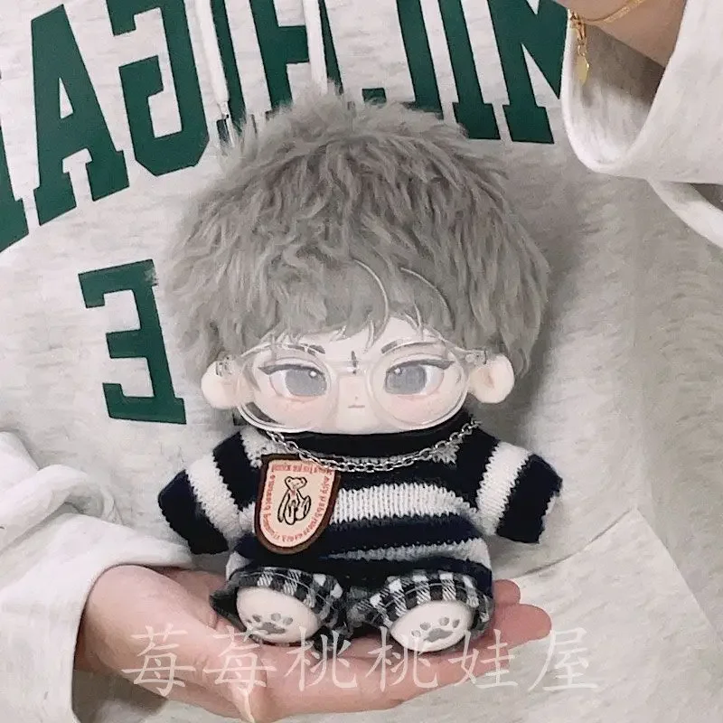 20cm baby clothes, navy blue striped sweater, cotton doll clothes, chubby body changing doll clothes 3