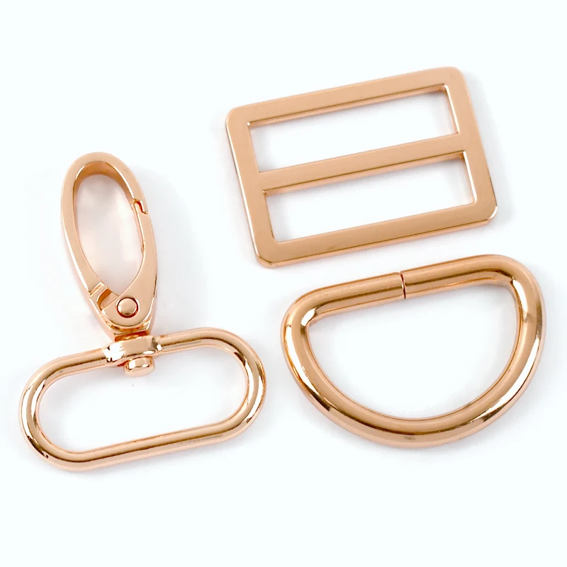ANBOWEI Fibbie Metallo per Borse 38mm - 15 Pezzi con Moschettone Girevole, Anelli a D, Fibbia Regolabile Metallo - Accessori per Borse Fai da Te - Argento