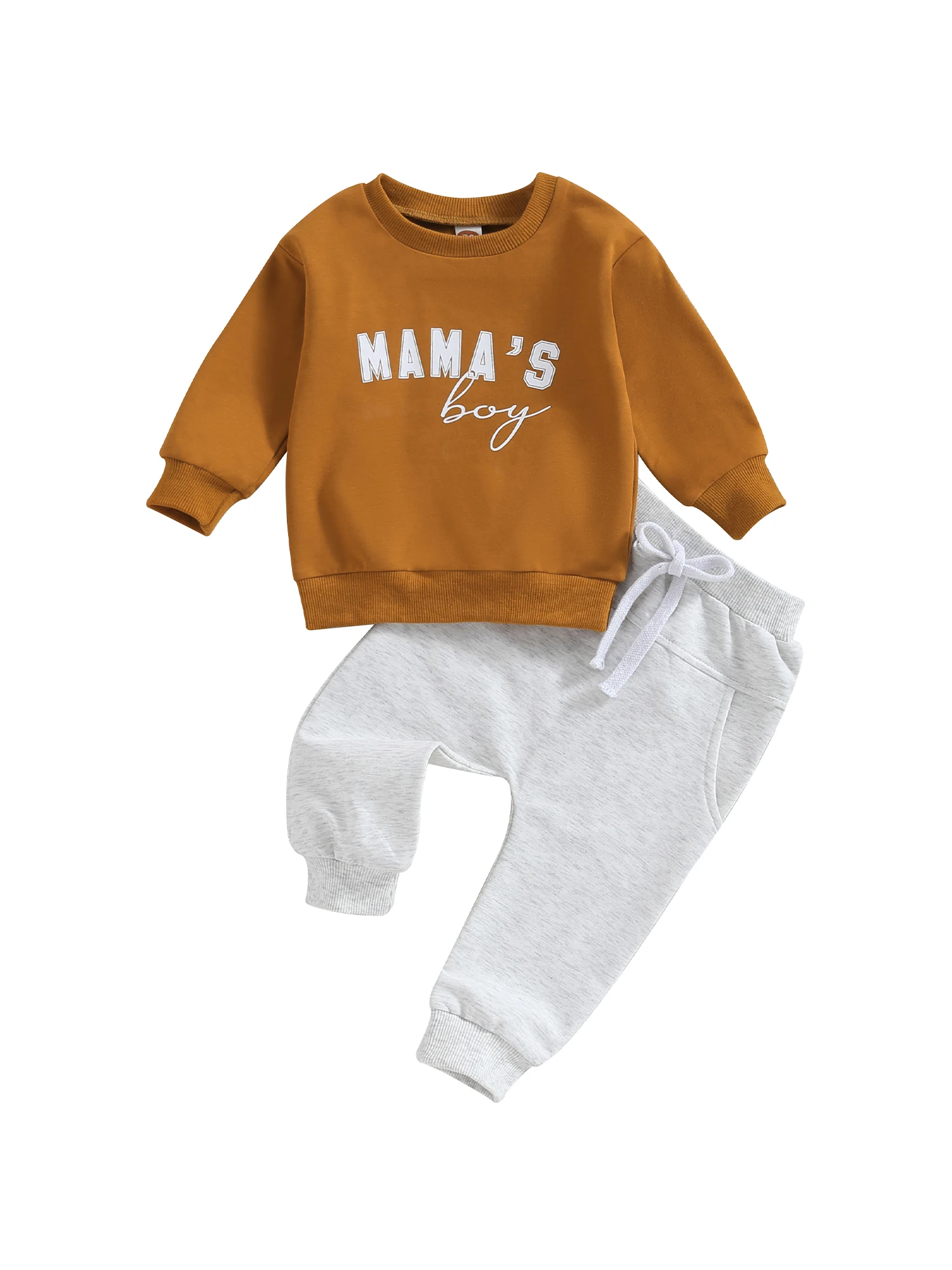 

Baby Boys 3PCS Clothing Set Letter Print Long Sleeve Sweatshirt Tops Casual Pants and Cozy Hat - Perfect Fall Outfit