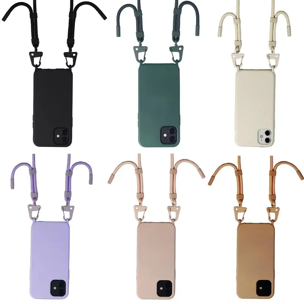 Luxury Crossbody Necklace Strap Lanyard Cord Soft Phone Case with XOUXOU Rope Cover