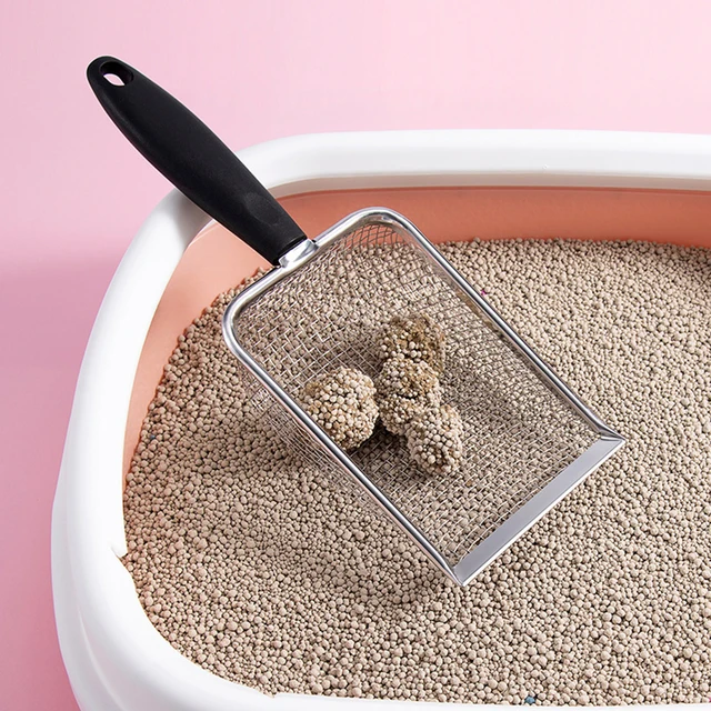 1Pcs  Cat Litter Scoop Stainless Steel Reptile Sand Bottom Scoop Cleaning Feces Fine Mesh Sieve Pet Supplies
