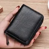 Cowhide Organ Card Case RFID Anti-theft Lady Card Holder Purse Men Card Case Multifunctional Zipper Small Short Wallet 1