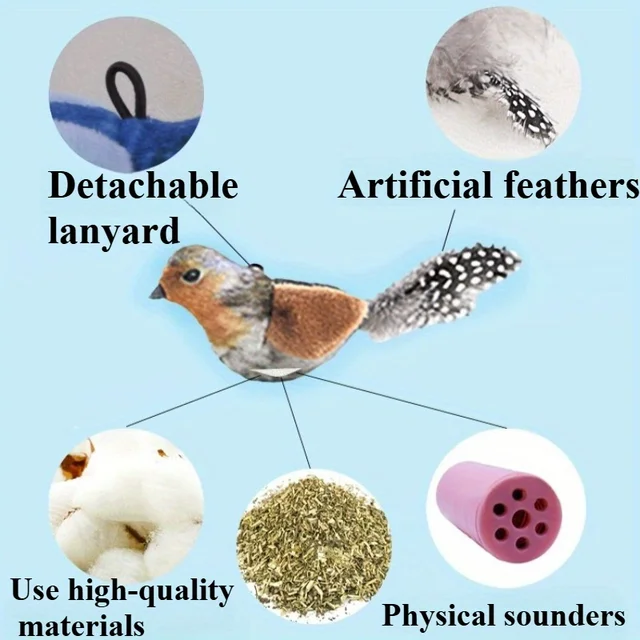 Automatic Chirping Cat Toy - Motion Activated with Catnip & Feathers, Chew-Proof Interactive Pet Game for Indoor Kittens 4