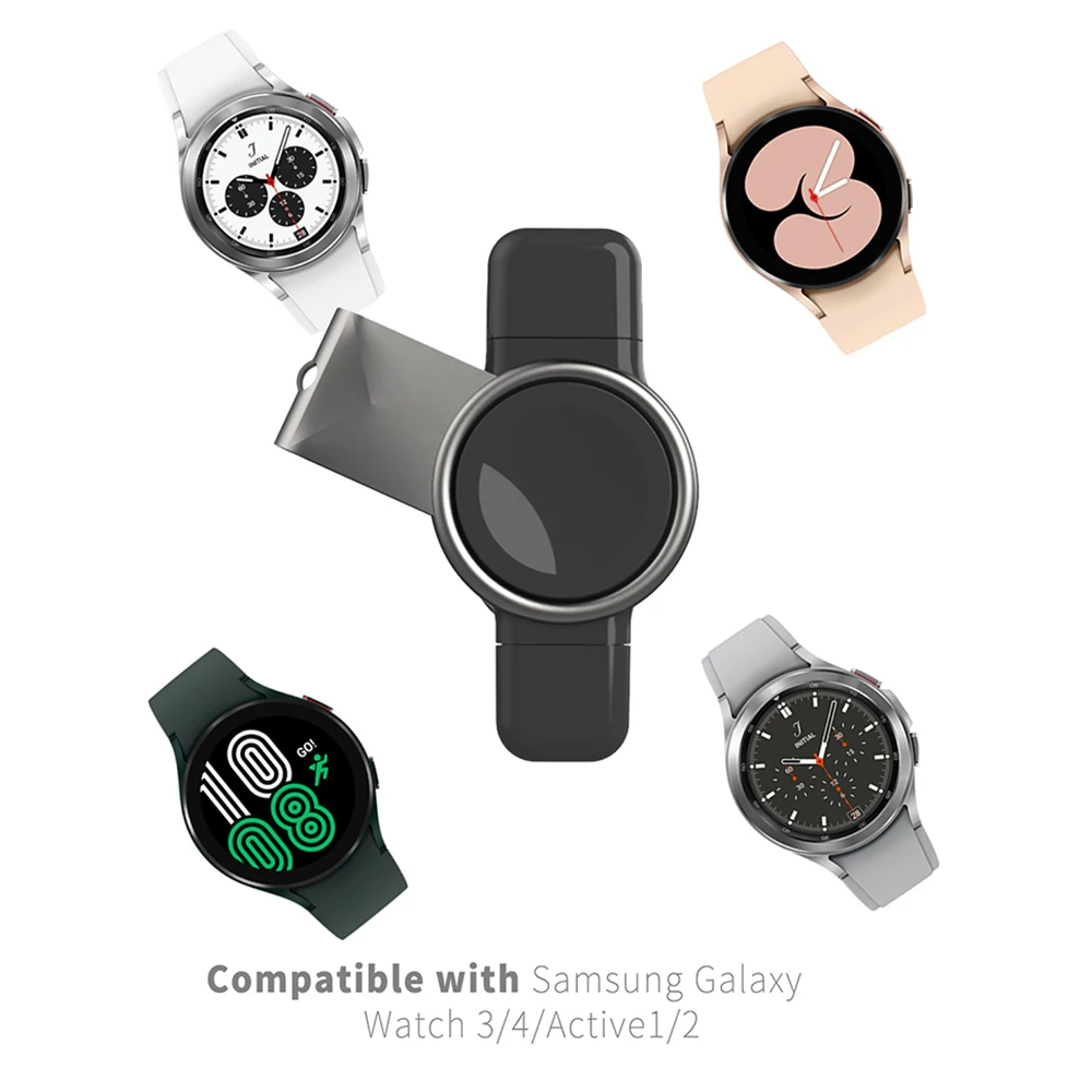 Portable Wireless Charger For Galaxy Watch 4 Power Bank For Samsung Galaxy Watch 3 Active 2 1 Magnetic USB-C Charger Dock