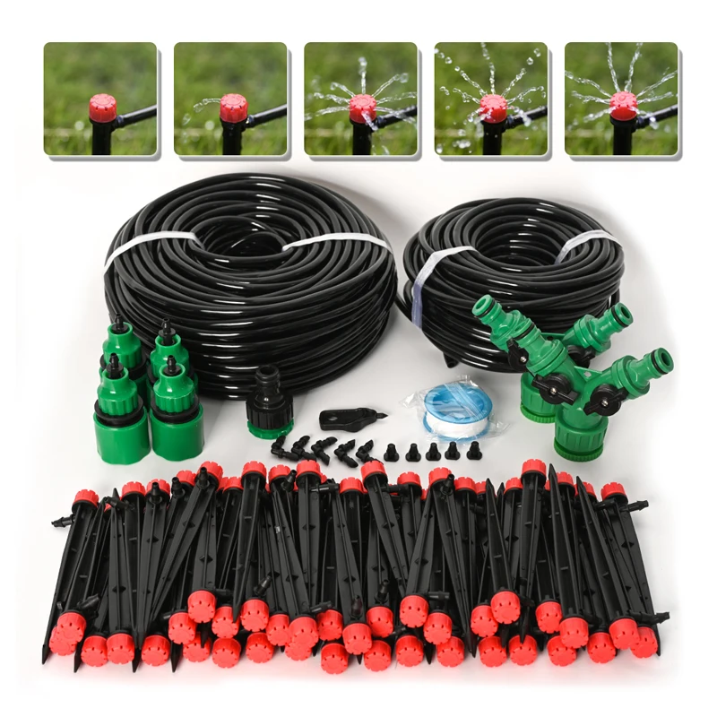 5M40M Hose Drip Irrigation System Plant Watering Set 360 Degree