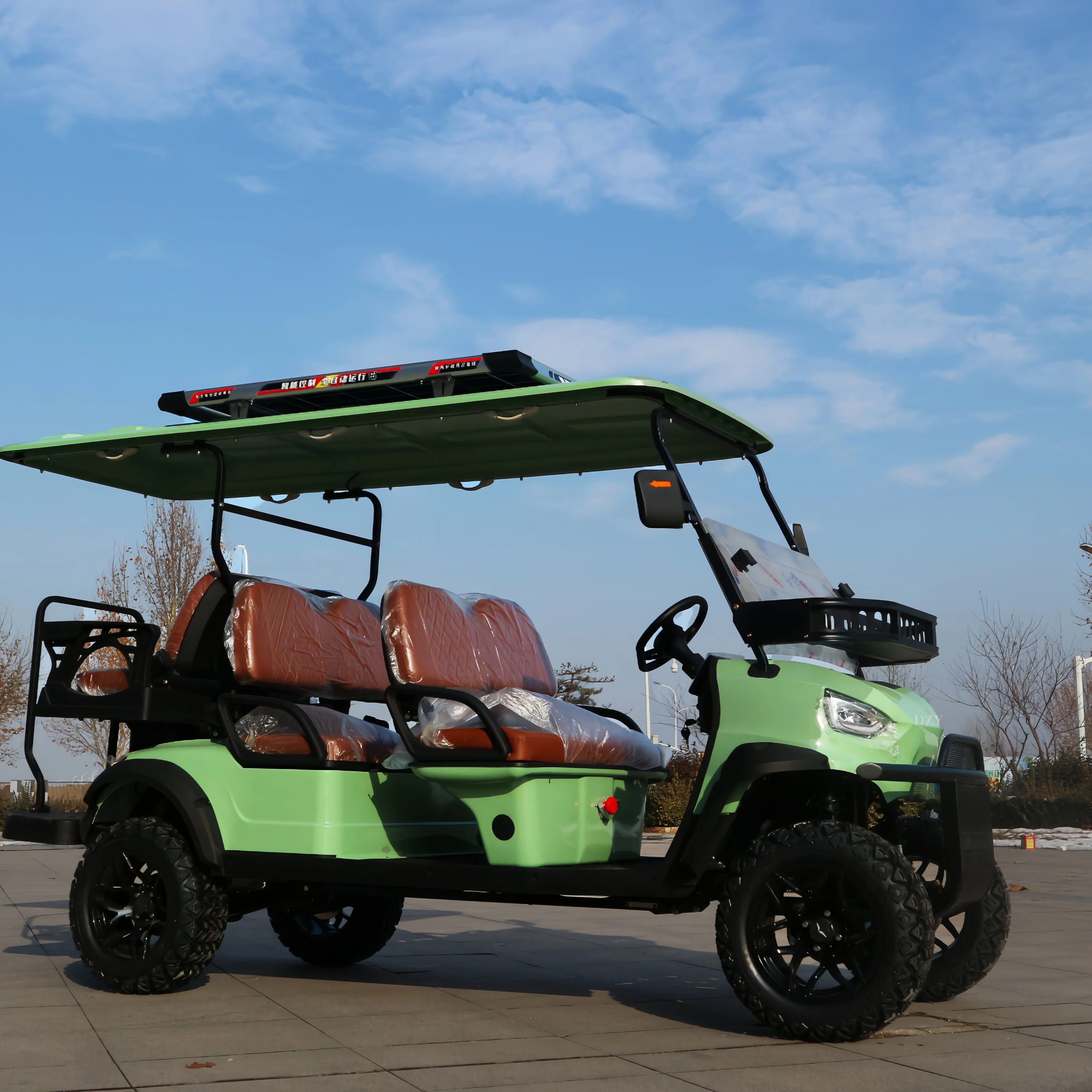 Latest Practical Electric Chinese Golf Cart Sightseeing Car 6*8V/150ah with Free Maintenance Battery