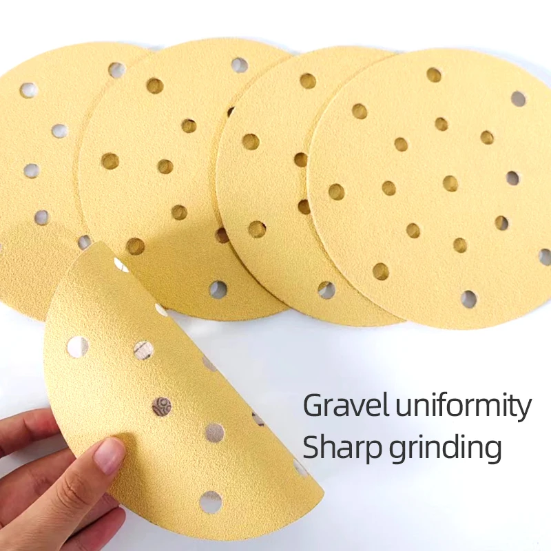 NORTON Gold Sandpaper 6-inch 17-Hole Dry Sandpaper 150mm Flocking Round Car Putty Wood Sanding Chip 80-500grit sanding discs,mini sandpaper kit,polish sand paper,sandpaper tools,sandpaper set