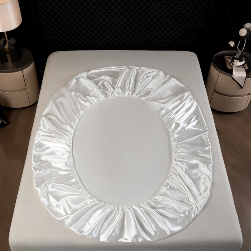 Luxurious European-Style Satin Fitted Sheet with Elastic Band - King Size