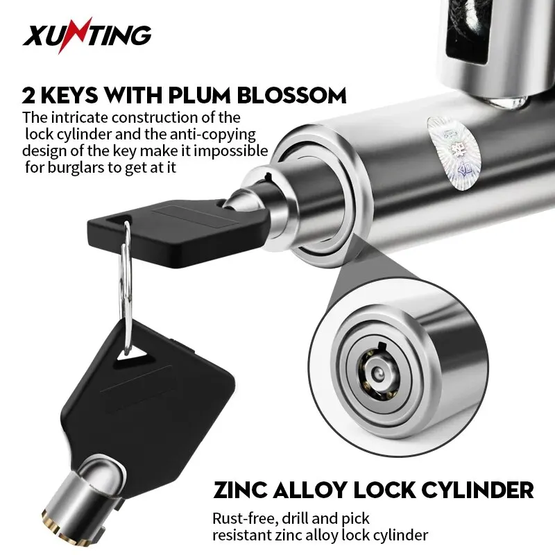 Bicycle Chain Lock Xunting Lighter Weight Stronger Security Anti-Theft For Road Mountain Bikes