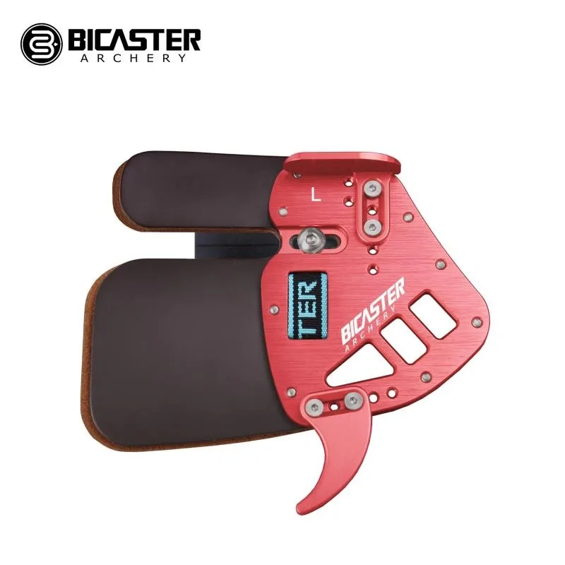 Archery Finger Tab Bicaster ASA Archery Competition Guard Protection Genuine Leather + Aluminum LH/RH
