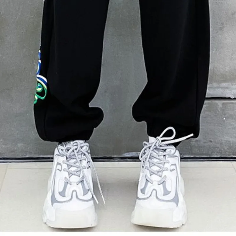Jazz Dance Women's High Street Sports Spring and Autumn Patchwork Printed Letters Solid Color Versatile Leggings Casual Pants