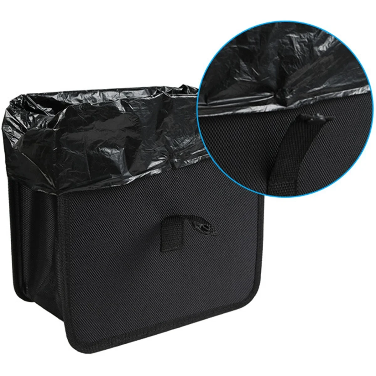 Foldable Car Trash Can 6.58L Car Trash Organizer Bin Portable Hanging Dustbin Storage Bag with Adjustable Strap Waterproof
