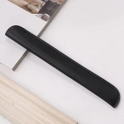 Sleek PU Leather Pen Holder Pencil Case - Elegant Stationery Storage Bag Gift (Black)